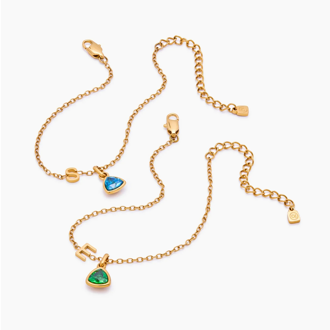 Charm Bracelet with Initial and Birthstone