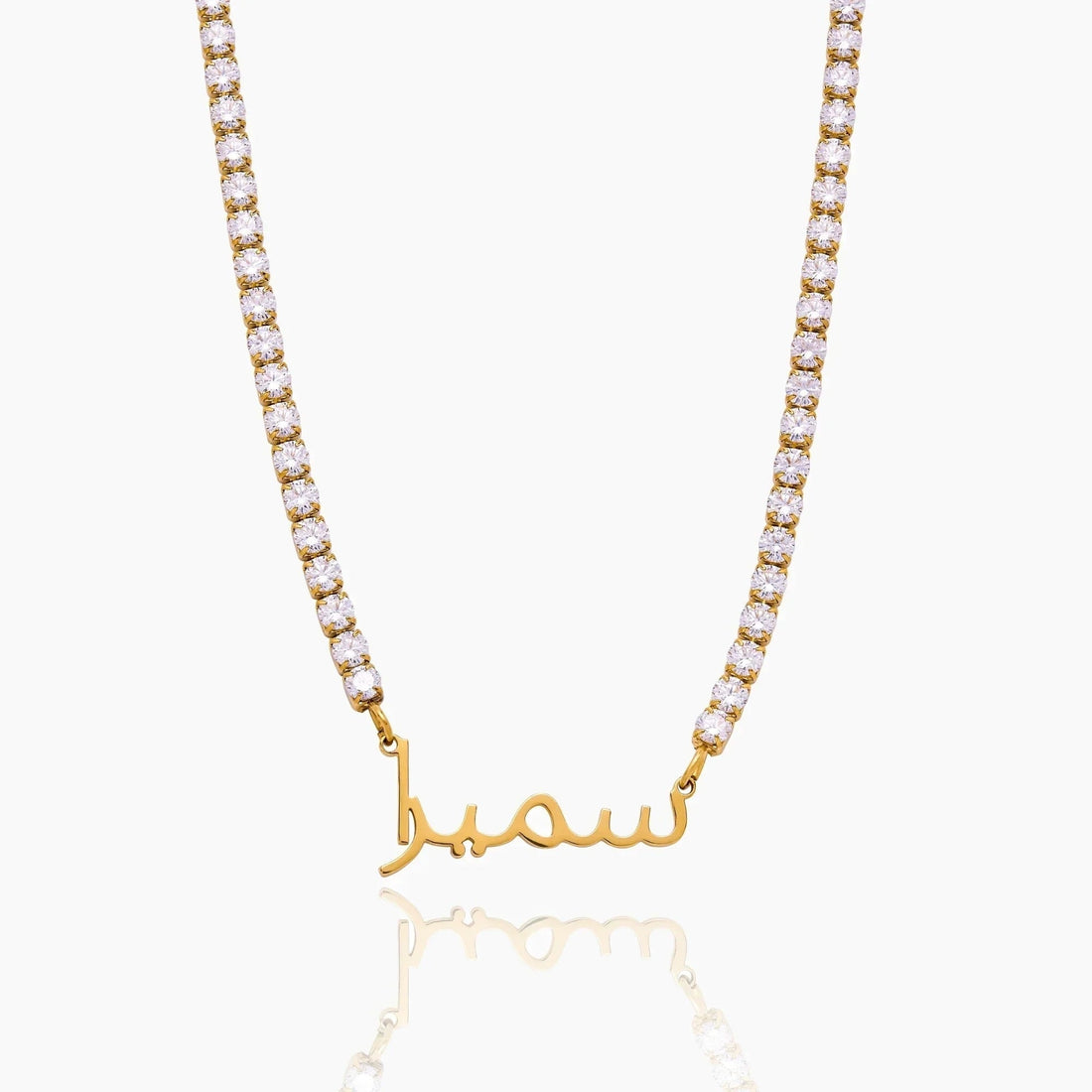 Arabic Name Necklace with Crystals